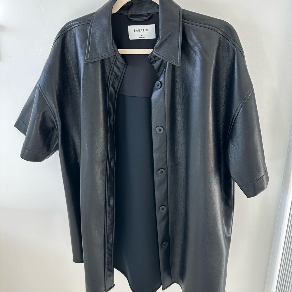 Aritzia Babaton faux leather oversized shirt Medium